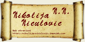 Nikolija Niculović vizit kartica